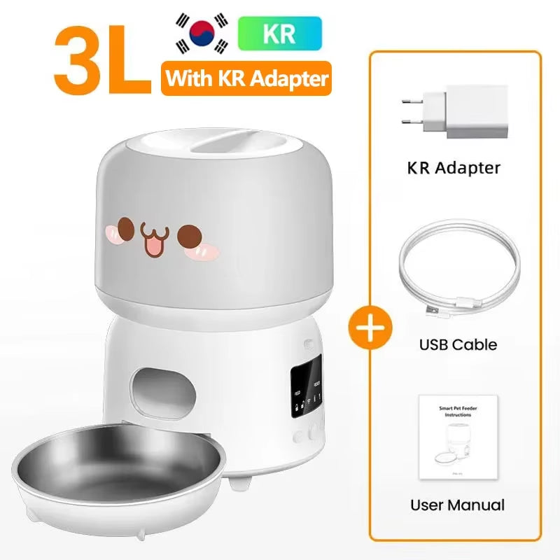 3L Wifi Automatic Cat Feeder Smart Dog Food Dispenser APP Remote Control Cute Auto Pet Feeder Feeding Bowl Accessories