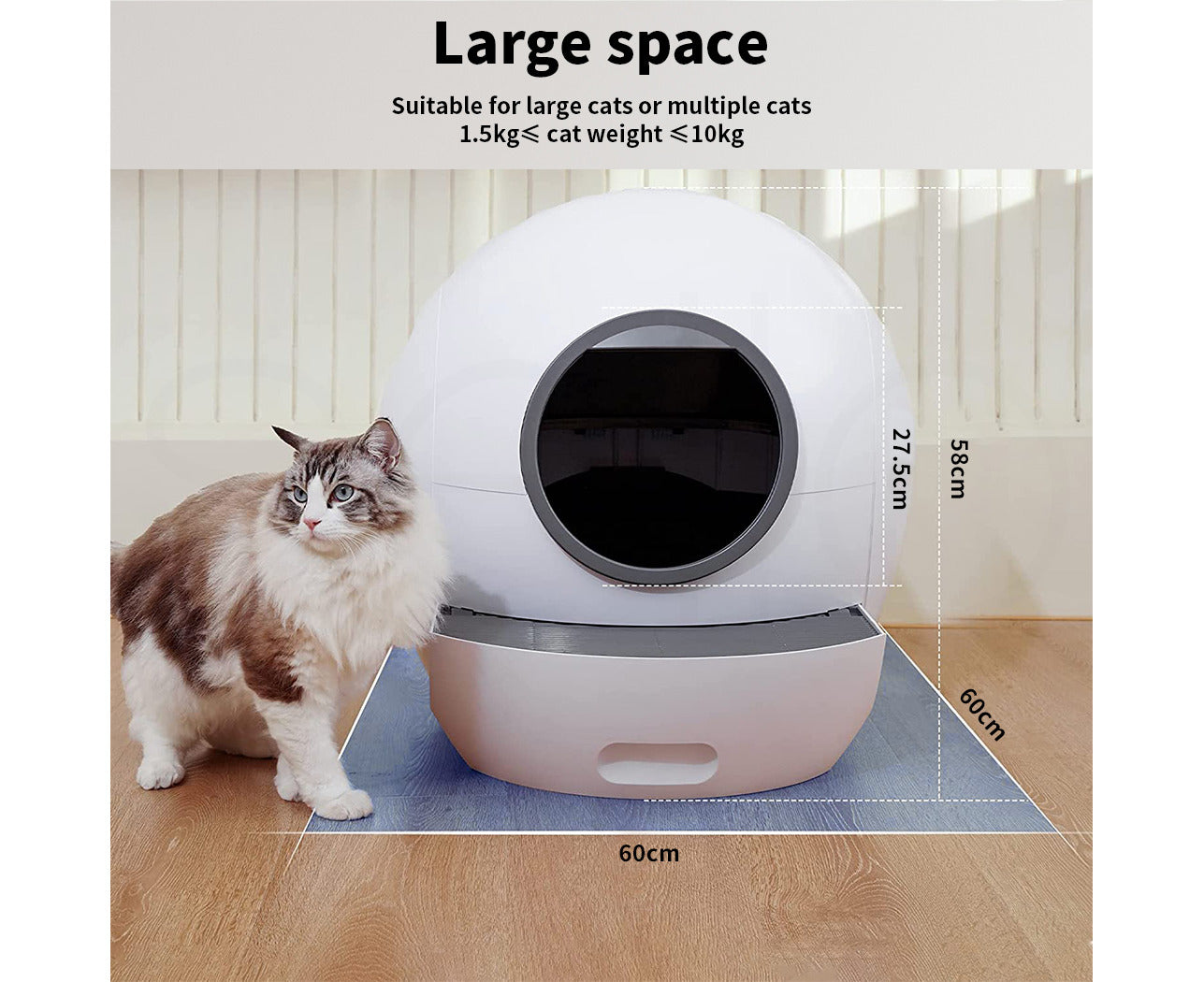 Automatic Smart Robot Cat Litter Box Self-Cleaning Enclosed Kitty Toilet