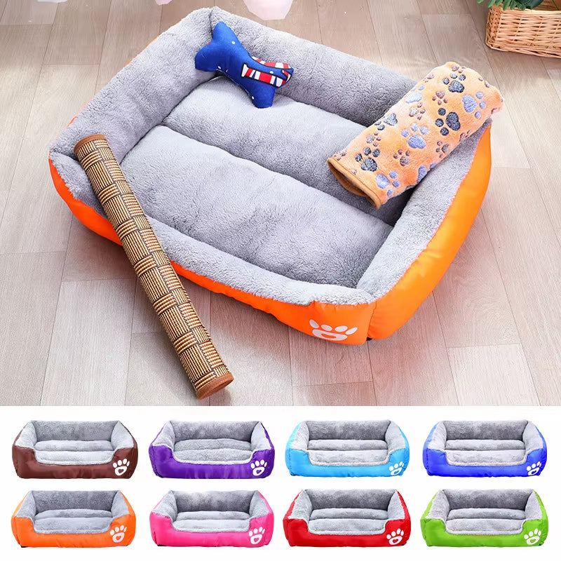 Large Square Nest Pet Large Dog Bed for Small Medium Dogs Soft Fleece Nest Big Dog Sofa Bed Winter Warm Cat House for Pet