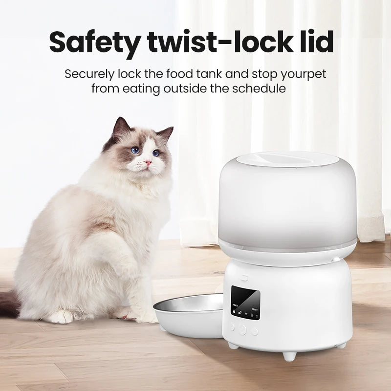 3L Wifi Automatic Cat Feeder Smart Dog Food Dispenser APP Remote Control Cute Auto Pet Feeder Feeding Bowl Accessories