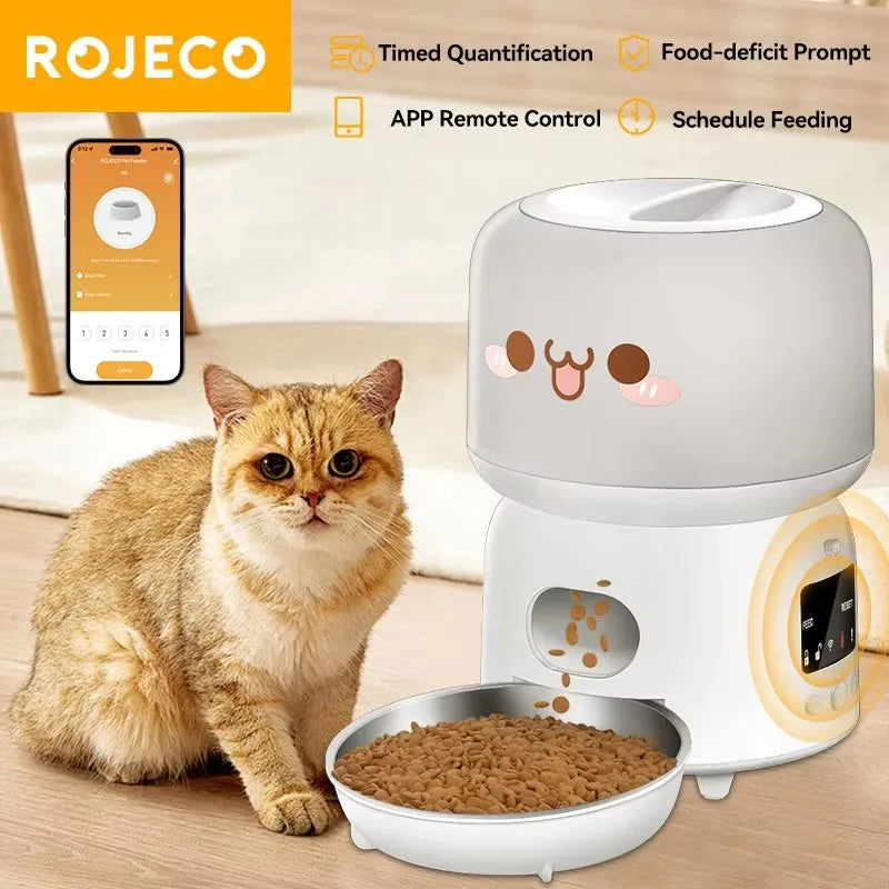 3L Wifi Automatic Cat Feeder Smart Dog Food Dispenser APP Remote Control Cute Auto Pet Feeder Feeding Bowl Accessories