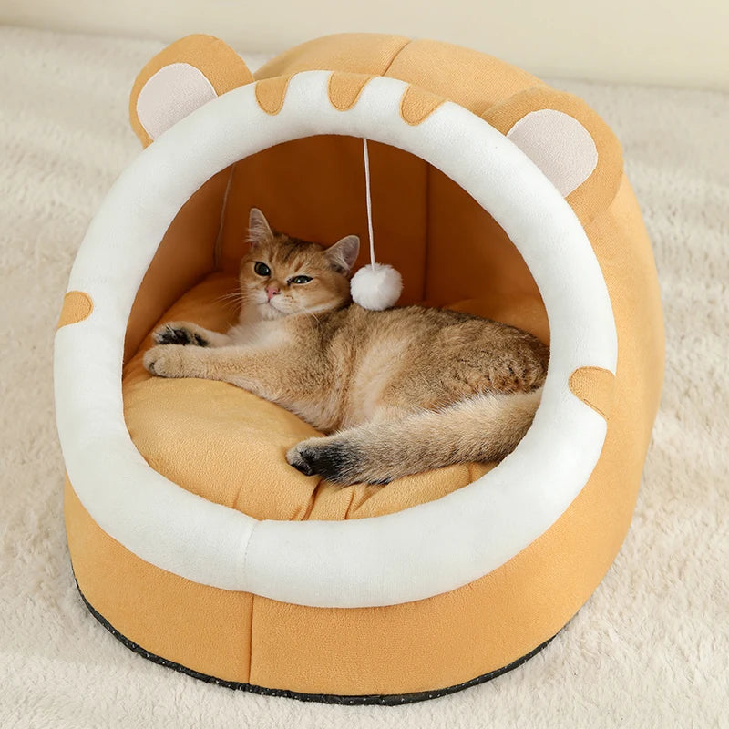 Super Cat Bed Warm Pet House Kitten Cave Cushion Cat House Warm Sleeping Dog Basket Tent Small Dog Mat Supplies Bed for Cats