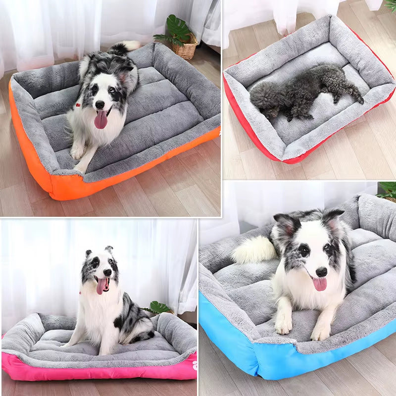 Large Square Nest Pet Large Dog Bed for Small Medium Dogs Soft Fleece Nest Big Dog Sofa Bed Winter Warm Cat House for Pet