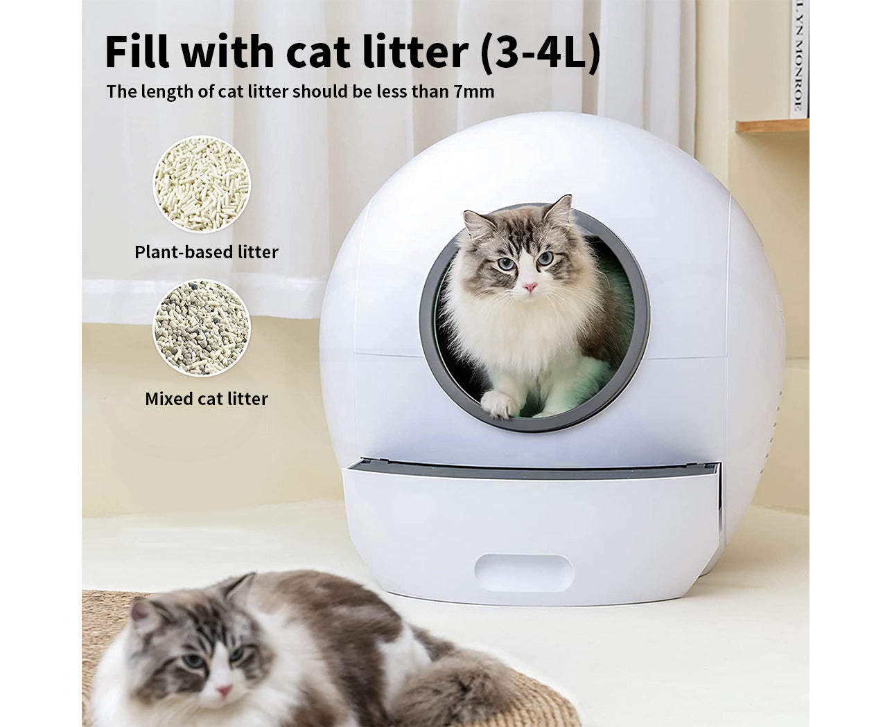 Automatic Smart Robot Cat Litter Box Self-Cleaning Enclosed Kitty Toilet